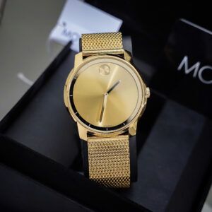 Đồng Hồ Movado Bold Nam Dây Kim Loại Mesh Màu Vàng Like Auth Máy Thuỵ Sỹ 44mm (9)