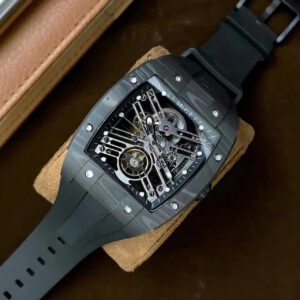 Đồng Hồ Oblvlo EM-ST-BBBB Carbon Màu Đen Chính Hãng Dây Cao Su 44mm (7)