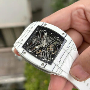 Đồng Hồ Oblvlo EM-ST-SBWW Carbon Fiber Nam Chính Hãng Màu Trắng 43mm (5)