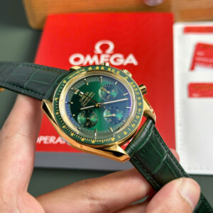 Đồng Hồ Omega SpeedMaster MoonWatch Màu Xanh Lá Rep 11 Nhà Máy RM 42mm (8)