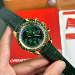 Đồng Hồ Omega SpeedMaster MoonWatch Màu Xanh Lá Rep 11 Nhà Máy RM 42mm (8)
