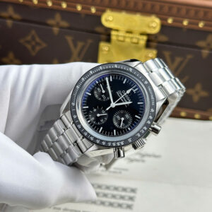 Đồng Hồ Omega Speedmaster Moonwatch Chronograph Replica Mặt Đen Xưởng OM 42mm (12)