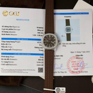 Đồng Hồ Patek Philippe Aquanaut 5069G Màu Nâu Đính Full Moissanite HK (3)