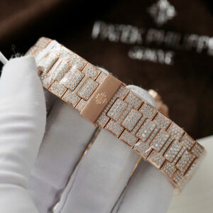 Đồng Hồ Patek Philippe Nautilus 5711 Bọc Vàng Đính Full Đá Moissanite Chế Tác 40mm (8)