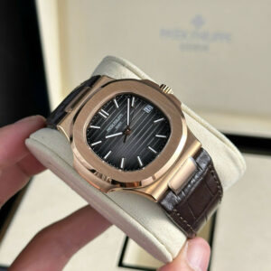 Đồng Hồ Patek Philippe Nautilus 5711 Replica Mặt Xám Dây Da Xưởng 3K 40mm (12)