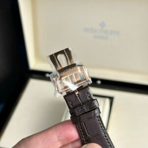 Đồng Hồ Patek Philippe Nautilus 5711 Replica Mặt Xám Dây Da Xưởng 3K 40mm (6)