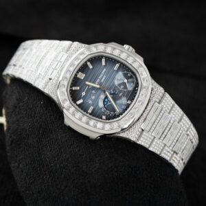 Đồng Hồ Patek Philippe Nautilus 5712 Chế Tác Moissanite Baguette Hong Kong 40mm (4)