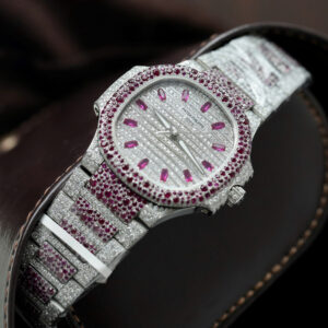 Đồng Hồ Patek Philippe Nautilus 7118 Đính Full Kim Cương Nhân Tạo Moissanite Hong Kong (5)