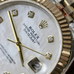 Đồng Hồ Rolex DateJust 126331 Bọc Vàng Mặt Số Xà Cừ Moissanite Xưởng GM 41mm (1)