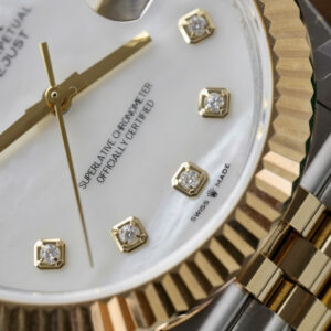 Đồng Hồ Rolex DateJust 126331 Bọc Vàng Mặt Số Xà Cừ Moissanite Xưởng GM 41mm (1)