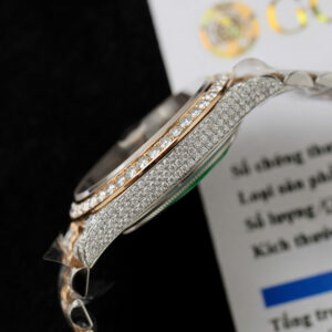 Đồng Hồ Rolex DateJust 126331 Đính Full Đá Moissanite Hong Kong Mặt Chocolate 41mm (1)