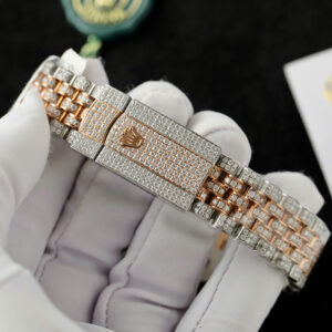 Đồng Hồ Rolex DateJust 126331 Đính Full Đá Moissanite Hong Kong Mặt Chocolate 41mm (1)