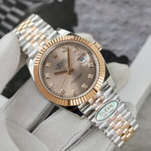 Đồng Hồ Rolex DateJust 126331 Mặt Số Hồng Chải Tia Replica Nhà Máy Clean 41mm (1)