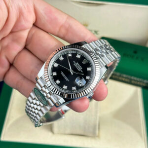 Đồng Hồ Rolex DateJust 126334 Replica Mặt Số Đen Cọc Số Đá Xưởng Clean 41mm (1)