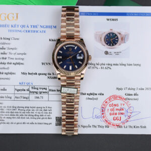 Đồng Hồ Rolex Day-Date 128235 Bọc Vàng 18K Mặt Xanh Xưởng QF 189 Grams 40mm (1)