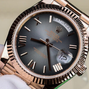 Đồng Hồ Rolex Day-Date 228235 Bọc Vàng 18K Mặt Xám Xưởng QF 189 Grams 40mm (10)