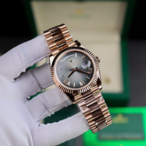 Đồng Hồ Rolex Day-Date 228235 Bọc Vàng 18K Mặt Xám Xưởng QF 189 Grams 40mm (10)