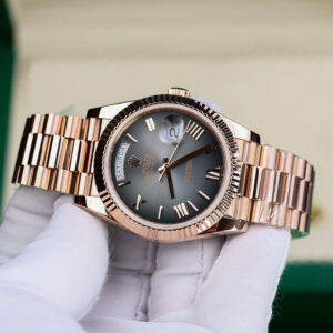 Đồng Hồ Rolex Day-Date 228235 Bọc Vàng 18K Mặt Xám Xưởng QF 189 Grams 40mm (10)