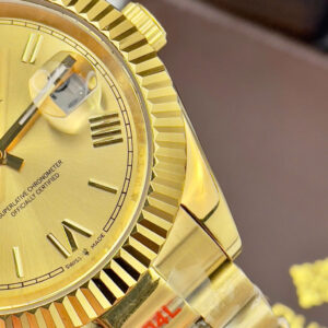 Đồng Hồ Rolex Day-Date Fake Máy Cơ Nhật Giá Rẻ Màu Vàng 40mm (8)