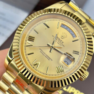 Đồng Hồ Rolex Day-Date Fake Máy Cơ Nhật Giá Rẻ Màu Vàng 40mm (8)