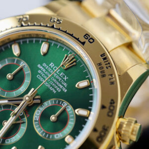 Đồng Hồ Rolex Daytona 116508 Bọc Vàng Thật Mặt Xanh Lá Cây Replica 40mm (2)