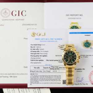 Đồng Hồ Rolex Daytona 116508 Bọc Vàng Thật Mặt Xanh Lá Cây Replica 40mm (2)
