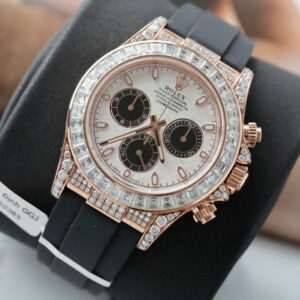 Đồng Hồ Rolex Daytona 126535TBR Bọc Vàng Hồng Đính Moissanite 40mm (10)