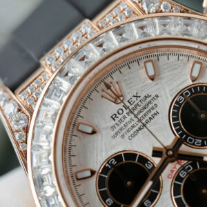 Đồng Hồ Rolex Daytona 126535TBR Bọc Vàng Hồng Đính Moissanite 40mm (10)