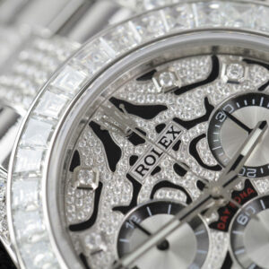Đồng Hồ Rolex Daytona Eye Of Tiger Chế Tác Đính Đá Moissanite Baguette 40mm (1)