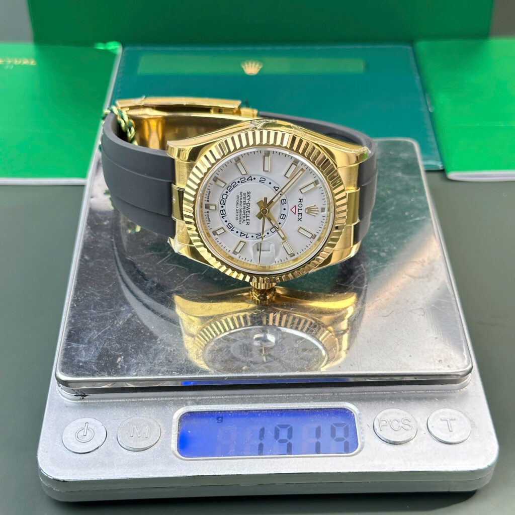 Đồng Hồ Rolex Sky-Dweller 336238 Mặt Trắng Nặng 192 Grams Nhà Máy ZF 42mm (5)