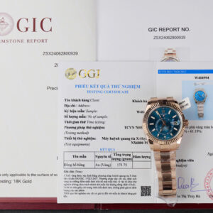 Đồng Hồ Rolex Sky-Dweller 336935 Bọc Vàng 18K Replica Cao Cấp Mặt Xanh 42mm (1)