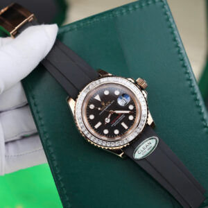 Đồng Hồ Rolex Yacht Master 116655 Bọc Vàng Đính Moissanite Baguette 40mm (13)