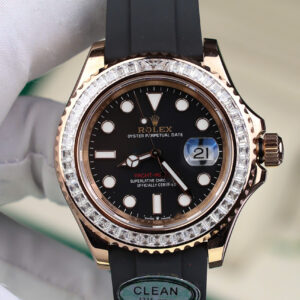 Đồng Hồ Rolex Yacht Master 116655 Bọc Vàng Đính Moissanite Baguette 40mm (13)