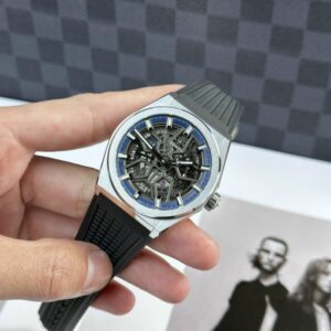 Đồng Hồ Zenith Defy Classic Replica 11 Dây Cao Su Đen LF Factory 41mm (8)