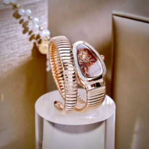 Đồng Hồ Bvlgari Tado Ando Serpenti Mặt Nâu Hình Rắn Đính Đá Like Auth 30mm (2)