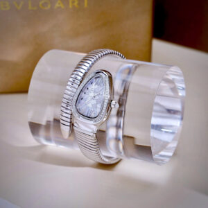 Đồng Hồ Bvlgari Tado Ando Serpenti Mặt Trắng Hình Rắn Đính Đá Like Auth 30mm (7)