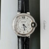 Đồng Hồ Cartier Ballon Nữ Đính Đá Mặt Tròn Màu Trắng Replica Nhà Máy AF 33mm (3)