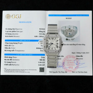 Đồng Hồ Cartier Chế Tác Santos de Cartier Độ Kim Cương Moissanite Hong Kong 39,8mm (4)