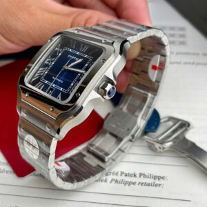 Đồng Hồ Cartier Santos de Cartier WSSA0030 Mặt Xanh Blue Nhà Máy BV (9)