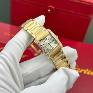 Đồng Hồ Cartier Tank Francaise Small Nữ Đính Đá Replica Cao Cấp (5)