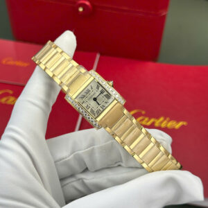 Đồng Hồ Cartier Tank Francaise Small Nữ Đính Đá Replica Cao Cấp (5)