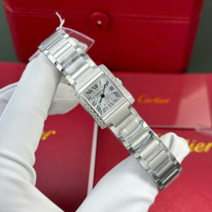 Đồng Hồ Cartier Tank Francaise Small Replica 1 1 Nữ Đính Đá Máy Pin (5)