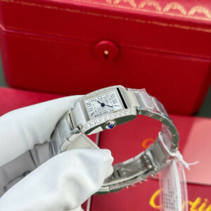 Đồng Hồ Cartier Tank Francaise Small Replica 1 1 Nữ Đính Đá Máy Pin (5)