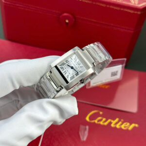 Đồng Hồ Cartier Tank Francaise Small Replica Nữ Dây Kim Loại Máy Pin (10)
