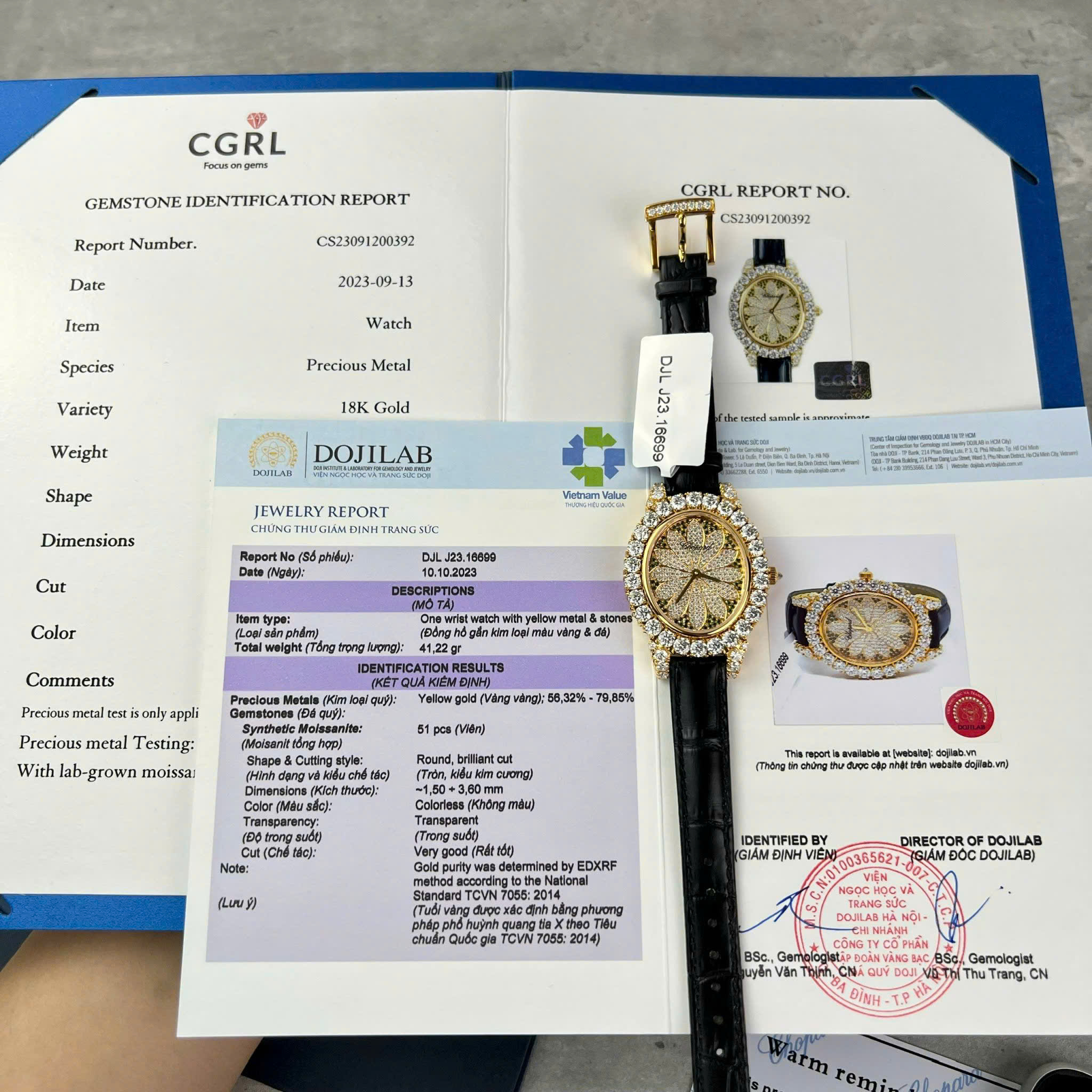 Đồng Hồ Chopard Happy Diamonds Bọc Vàng Đính Moissanite Hong Kong Chế Tác 34mm (4)