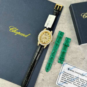 Đồng Hồ Chopard Happy Diamonds Bọc Vàng Đính Moissanite Hong Kong Chế Tác 34mm (4)