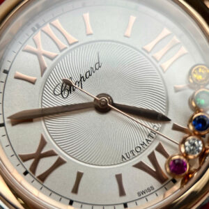 Đồng Hồ Chopard Happy Sport Mặt Số Đính Đá Màu Xanh Là Cây Replica 36mm (9)