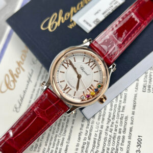 Đồng Hồ Chopard Happy Sport Mặt Số Đính Đá Màu Xanh Là Cây Replica 36mm (9)