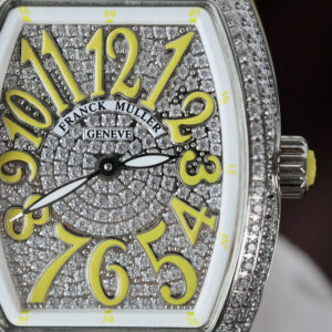Đồng Hồ Franck Muller V32 Nữ Đính Full Đá Dây Cao Su Màu Vàng Nhà Máy ABF m (11)