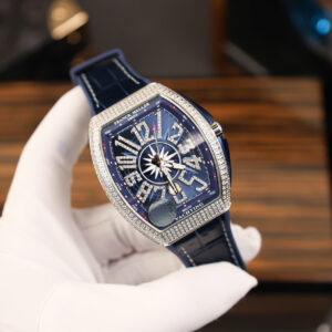 Đồng Hồ Franck Muller V45 Replica Nam Đính Đá Màu Xanh Dương Nhà Máy ABF 45mm (8)